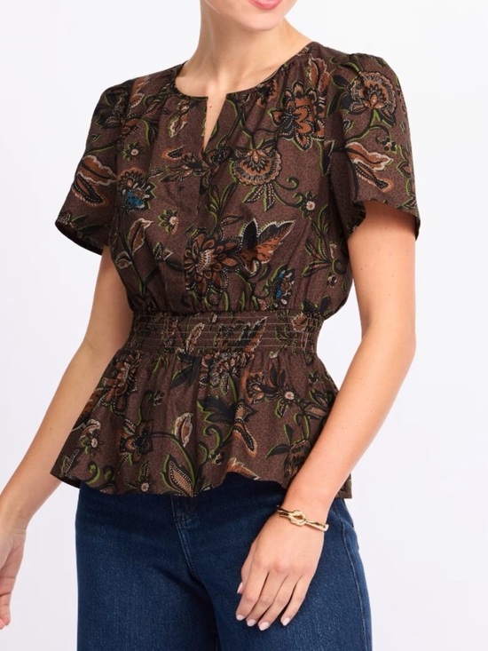 Sugarlips Tops - NEW StitchFix Sugarlips Desirae Floral Boho Peplum Cotton Blouse Size XL